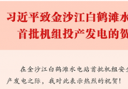 習(xí)近平致信祝賀金沙江白鶴灘水電站首批機(jī)組投產(chǎn)發(fā)電