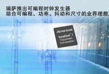 瑞薩電子推出全新可編程時(shí)鐘發(fā)生器， 打造出將可編程性、功率、抖動(dòng)和尺寸完美結(jié)合的業(yè)界理想產(chǎn)品