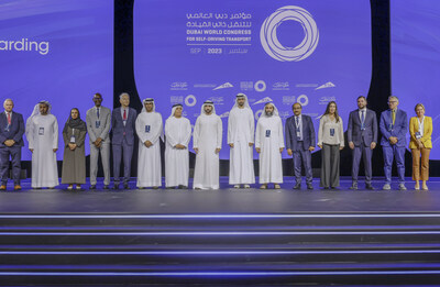 H.H Sheikh Hamdan Bin Mohammed Bin Rashid Al Maktoum, Crown Prince of Dubai, Chairman of the Executive Council with Sponsors of the Dubai World Congress for Self-Driving Transport