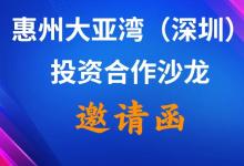 惠州大亞灣（深圳）投資合作沙龍邀請(qǐng)函