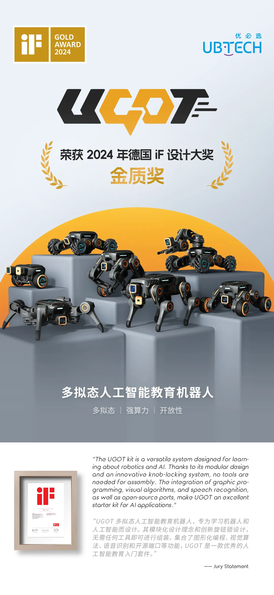  2024 年 iF金質(zhì)獎(jiǎng) UGOT robot 專訪：如何設(shè)計(jì)出創(chuàng)新且具有市場(chǎng)競(jìng)爭(zhēng)力的AI教育機(jī)器人