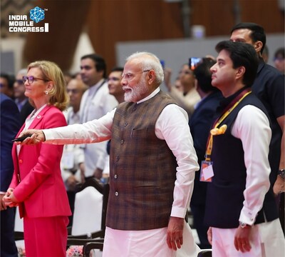 Honble Prime Minister Narendra Modi inaugurating India Mobile Congress 2024