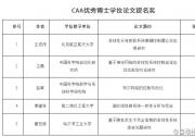 CAA優(yōu)秀博士學(xué)位論文獎(jiǎng)