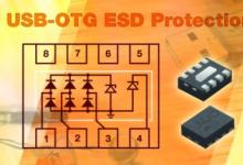 Vishay推出新款USB-OTG總線端口保護陣列