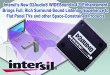 Intersil新的D2Audio® WIDESound x 4TM增強技術(shù)